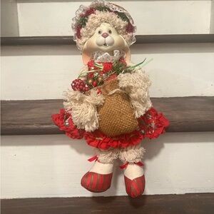Vintage 1993 House of Lloyd Christmas Bunny Shelf Sitter Decoration
